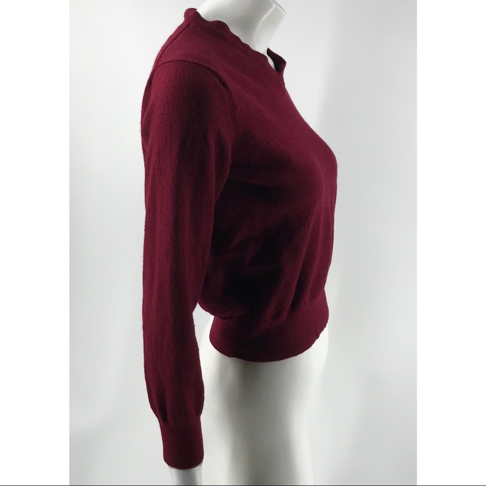 J Crew Burgundy Marino Wool Crew Neck Sweater - Picture 2 of 4